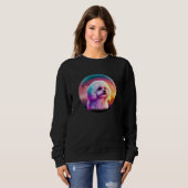 Sweatshirt Bichon Frise Synthwave 80s Retrowave Aesthetic  1 (Devant entier)