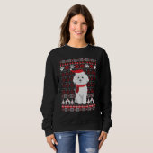 Sweatshirt Bichon Frise vilain pull de Noël (Devant entier)