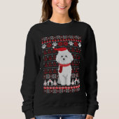 Sweatshirt Bichon Frise vilain pull de Noël (Devant)