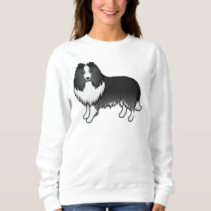 Sweatshirt Bichon noir Shetland Sheepdog Chien de dessin anim