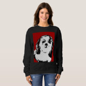 Sweatshirt Bichon Poodle Noir Et Blanc (Devant entier)