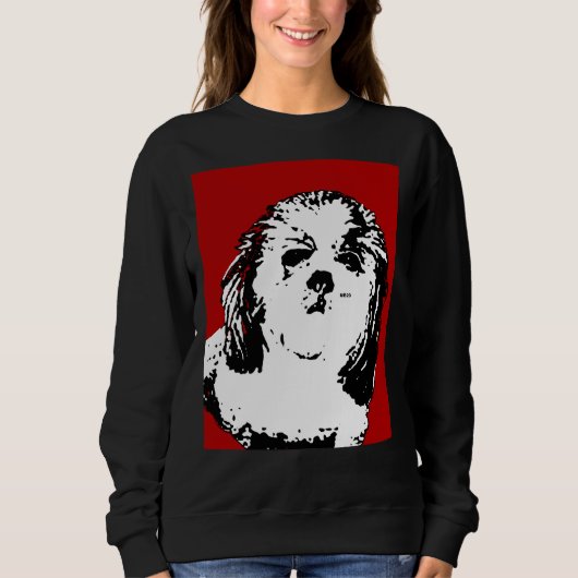 Sweatshirt Bichon Poodle Noir Et Blanc (Devant)