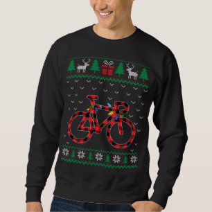 Sweatshirt Bicycle Christmas Tree Lights Decoration Xmas Swea