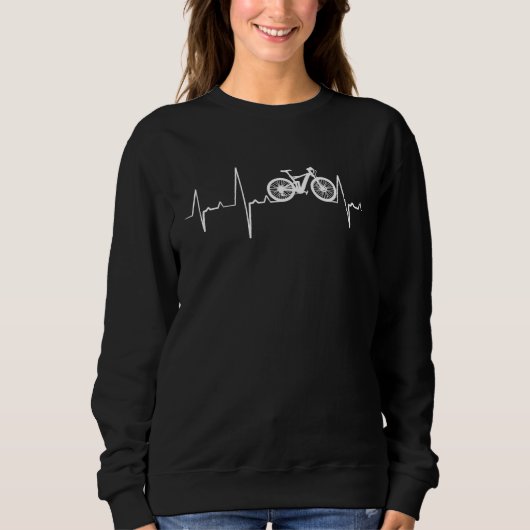 Sweatshirt Bicycle Heartbeat biker or cyclist (Devant)