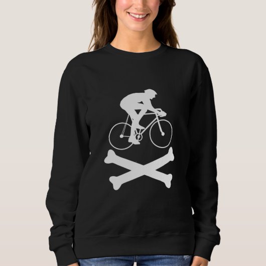 Sweatshirt Bicyclette Crossbones Pas de crâne Pas effrayant G (Devant)