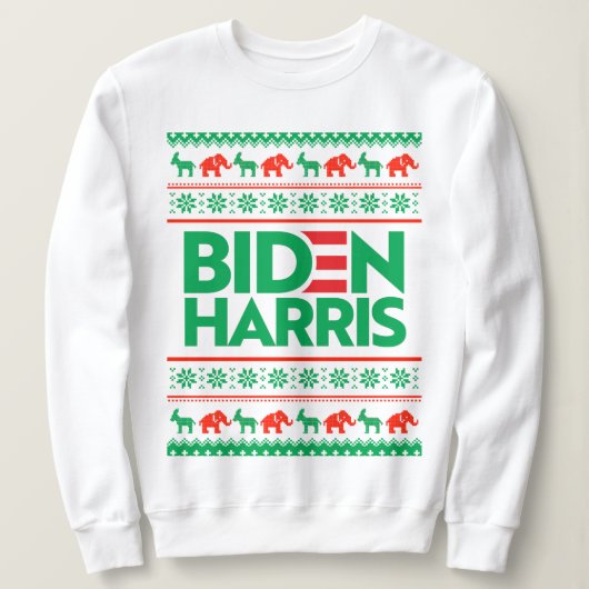 Sweatshirt BIDEN HARRIS PÂTE DE NOËL LAIGRE (Vert) (Design devant)