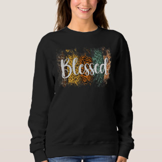 Sweatshirt Bienheureuse maman léopard