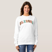 Sweatshirt Bienheureux Chute tendance Thanksgiving Varsity (Devant entier)