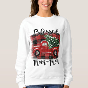 Sweatshirt Bienheureux Maman-Maman Camion Rouge Vintage Arbre