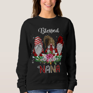 Sweatshirt Bienheureux Nana Léopard Buffalo Plaid Gnome