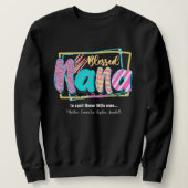 Sweatshirt Bienheureux Nana Typographie Personnalisé Monogram (Design devant)