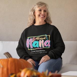 Sweatshirt Bienheureux Nana Typographie Personnalisé Monogram