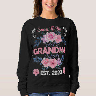 Sweatshirt Bientôt Grandma 2023 Fête des Mères pour le nouvea