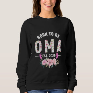 Sweatshirt Bientôt Oma Est 2025 Cadeaux Première Grand-mère N