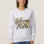 Sweatshirt Bienvenue 2026 Gold Lettering New Year Celebration (Devant)