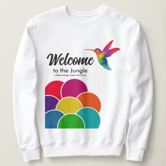 Sweatshirt Bienvenue au Logo d'affaires Jungle Hummingbird (Design devant)