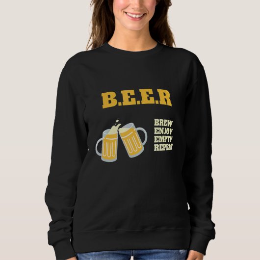 Sweatshirt Bière Brûler Profitez d'une reproduction vide Boir (Devant)