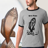 Sweatshirt Big Bass Fish Art primitif
