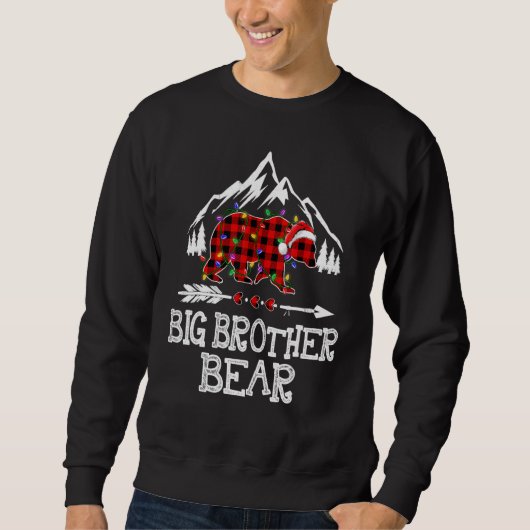 Sweatshirt Big Brother Bear Buffalo Plaid Matching Family Chr (Devant)