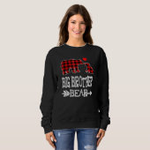 Sweatshirt Big Brother Ours Rouge Buffalo Plaid Grand-mère Ou (Devant entier)