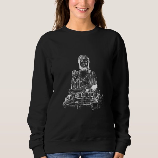 Sweatshirt Big Buddha Statue in Lotus Position (Devant)