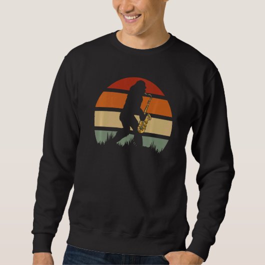 Sweatshirt Big Foot Playing Saxophone  (Devant)