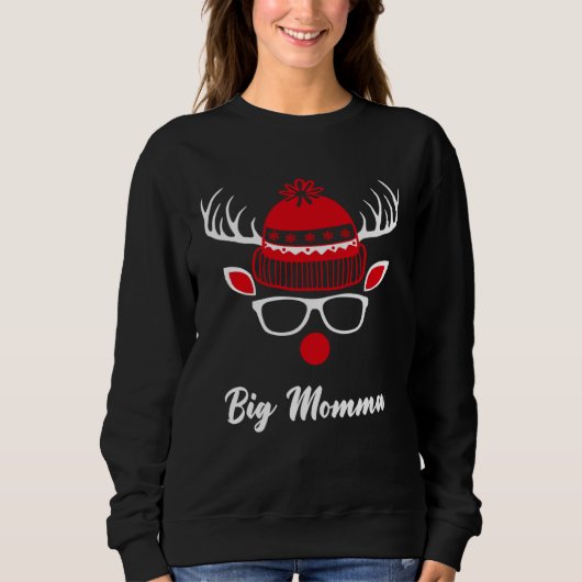 Sweatshirt Big Momma  Christmas Reindeer Face Family Matching (Devant)