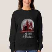 Sweatshirt Bigfoot Buffalo Plaid Christmas Tree Lune and Rein (Devant)