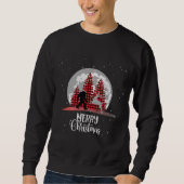 Sweatshirt Bigfoot Buffalo Plaid Christmas Tree Lune and Rein (Devant)