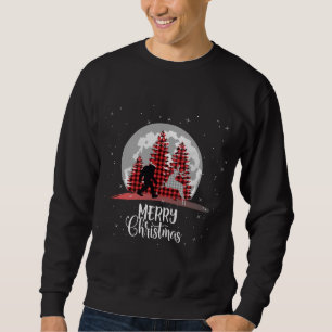 Sweatshirt Bigfoot Buffalo Plaid Christmas Tree Lune and Rein
