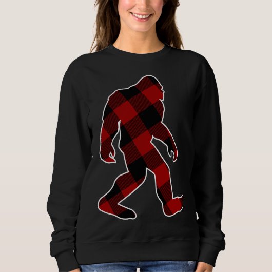 Sweatshirt Bigfoot Buffalo Plaid Noël (Devant)