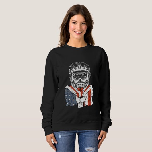 Sweatshirt bike with American Flag (Devant entier)