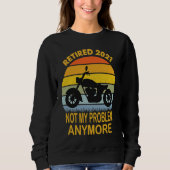 Sweatshirt Biker Motorcycle retired   Saying Retro Style (Devant)