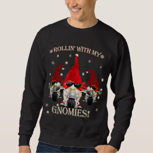 Sweatshirt Biker Noël gnomes Biker Jardin Noël Gnom