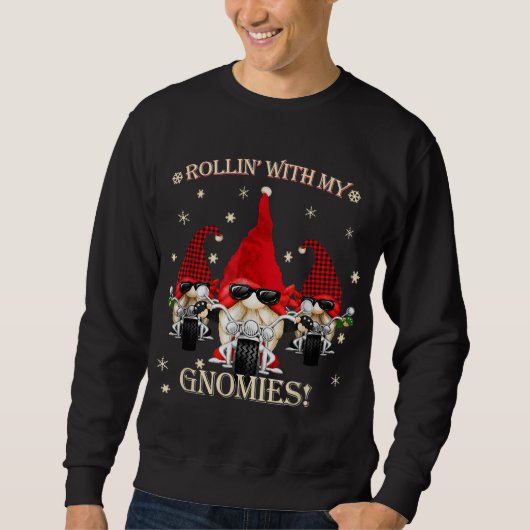 Sweatshirt Biker Noël gnomes Biker Jardin Noël Gnom (Devant)