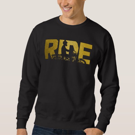 Sweatshirt Biker RIDE Motorcycle (Devant)