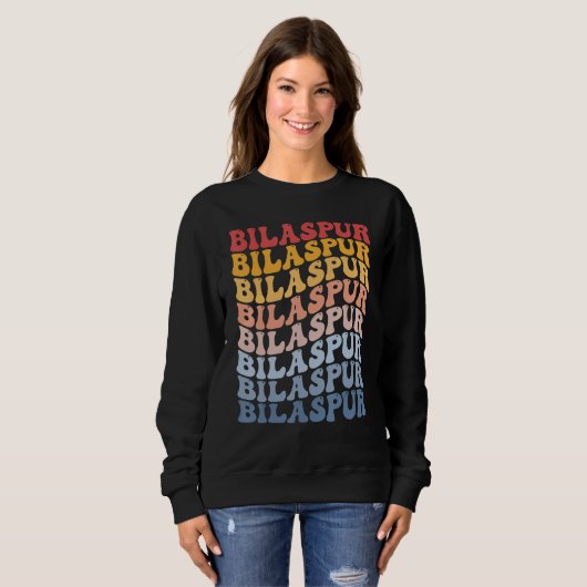 Sweatshirt Bilaspur City Groovy Retro (Devant entier)
