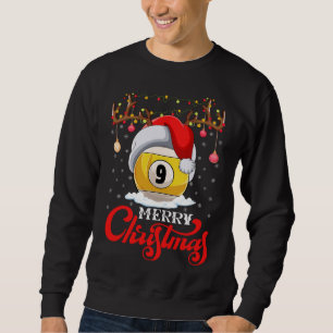 Sweatshirt Billard Sports Lover Reindeer Père Noël Billard Ch