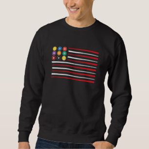 Sweatshirt Billiard American Flag Cue Pool Balls Billiard Pl