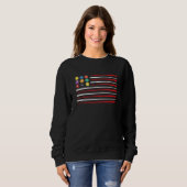 Sweatshirt Billiard American Flag Cue Pool Balls Billiard Pl (Devant entier)