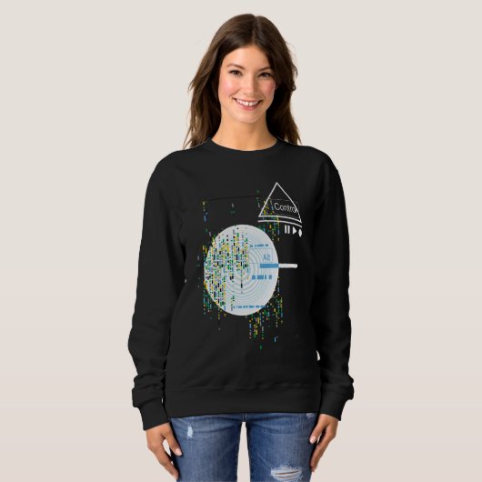 Sweatshirt Binary Code Retro Geek programmeur ordinateur Nerd (Devant entier)
