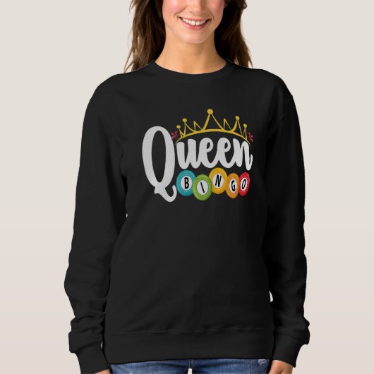 Sweatshirt Bingo Queen Lucky Jeu Loterie Femmes Filles (Devant)
