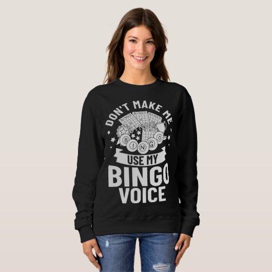 Sweatshirt Bingo Voice Game Player Caller Card Board Balls (Devant entier)
