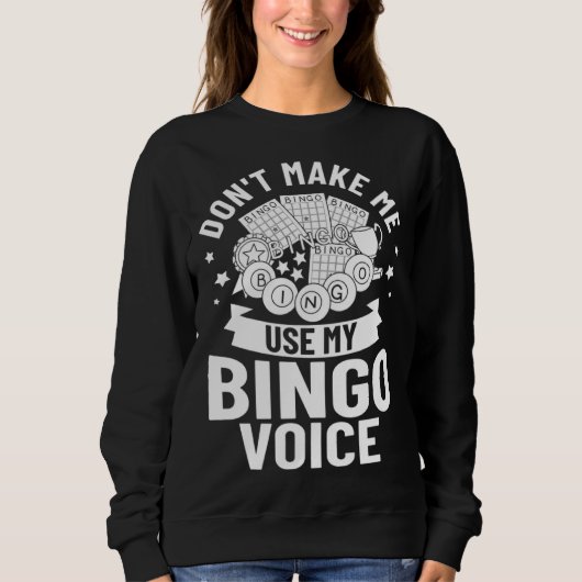 Sweatshirt Bingo Voice Game Player Caller Card Board Balls (Devant)