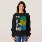 Sweatshirt Biométrie ADN en empreintes digitales Gabon Drapea (Devant entier)