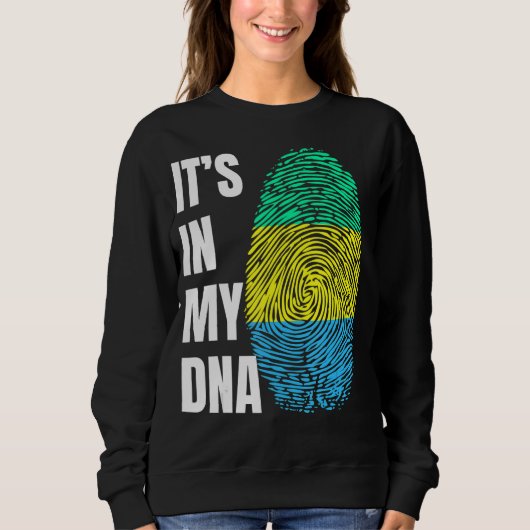 Sweatshirt Biométrie ADN en empreintes digitales Gabon Drapea (Devant)