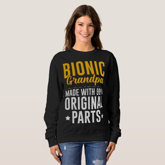 Sweatshirt Bionic Grandpa Men Knee Hip Replacement 90 Origina (Devant entier)