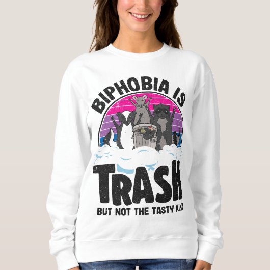 Sweatshirt Biphobie Est Trash Opossum Raccoon Bisexuel Drapea (Devant)