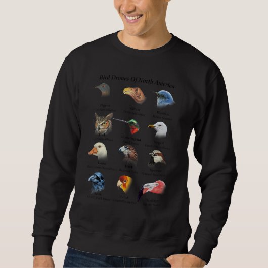 Sweatshirt Bird Drones Of North America Cute Field Guide Bird (Devant)