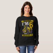 Sweatshirt Birday Boy 6 Construction 6th Birthday Roller 6t (Devant entier)